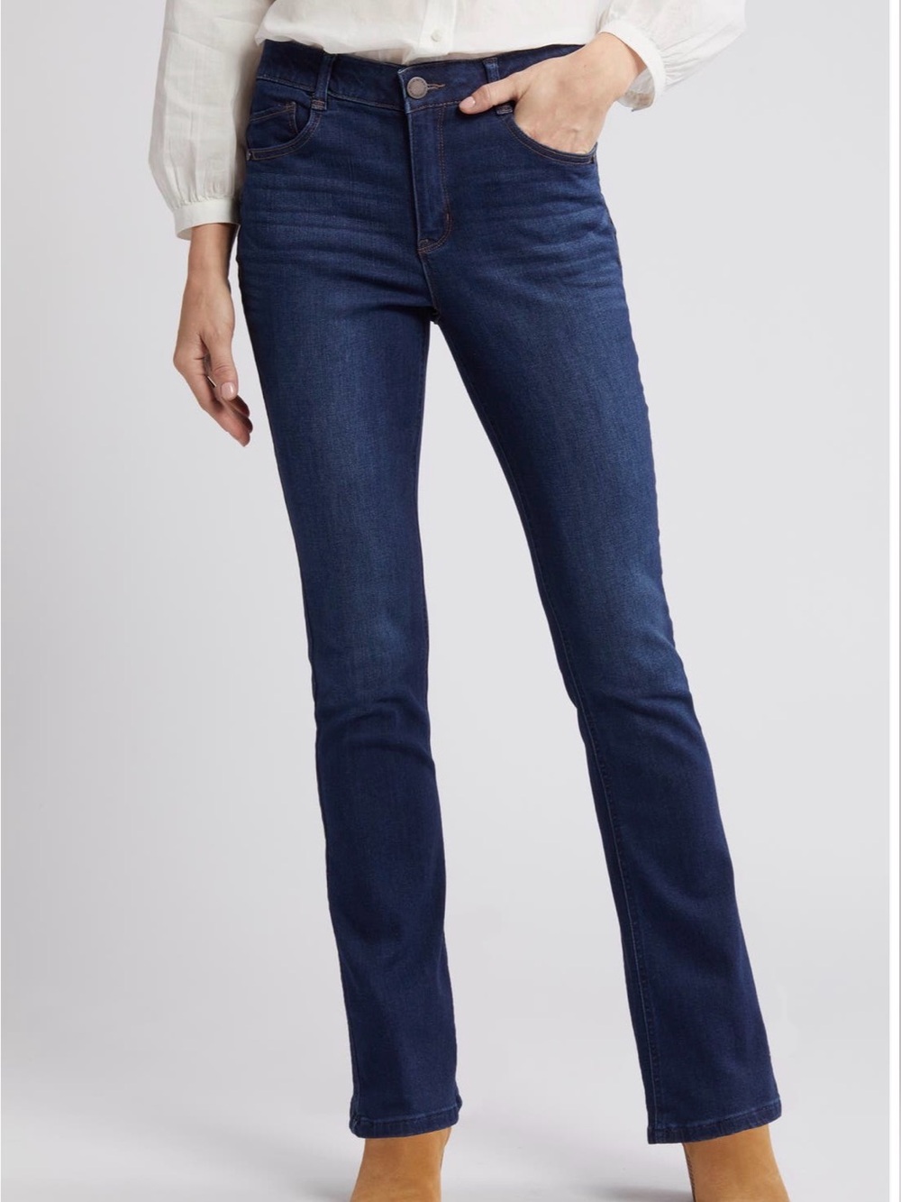 Wit and Wisdom High Waisted Brittney Baby Bootcut Dark Blue Jean